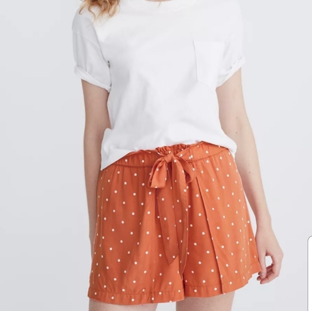 Madewell Drapey Pull On Shorts Polka Dot XS